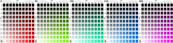 Textile design color charts